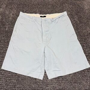 J Crew Mens Chino Shorts Size 35 Light Blue Flat Front Casual Summer Style